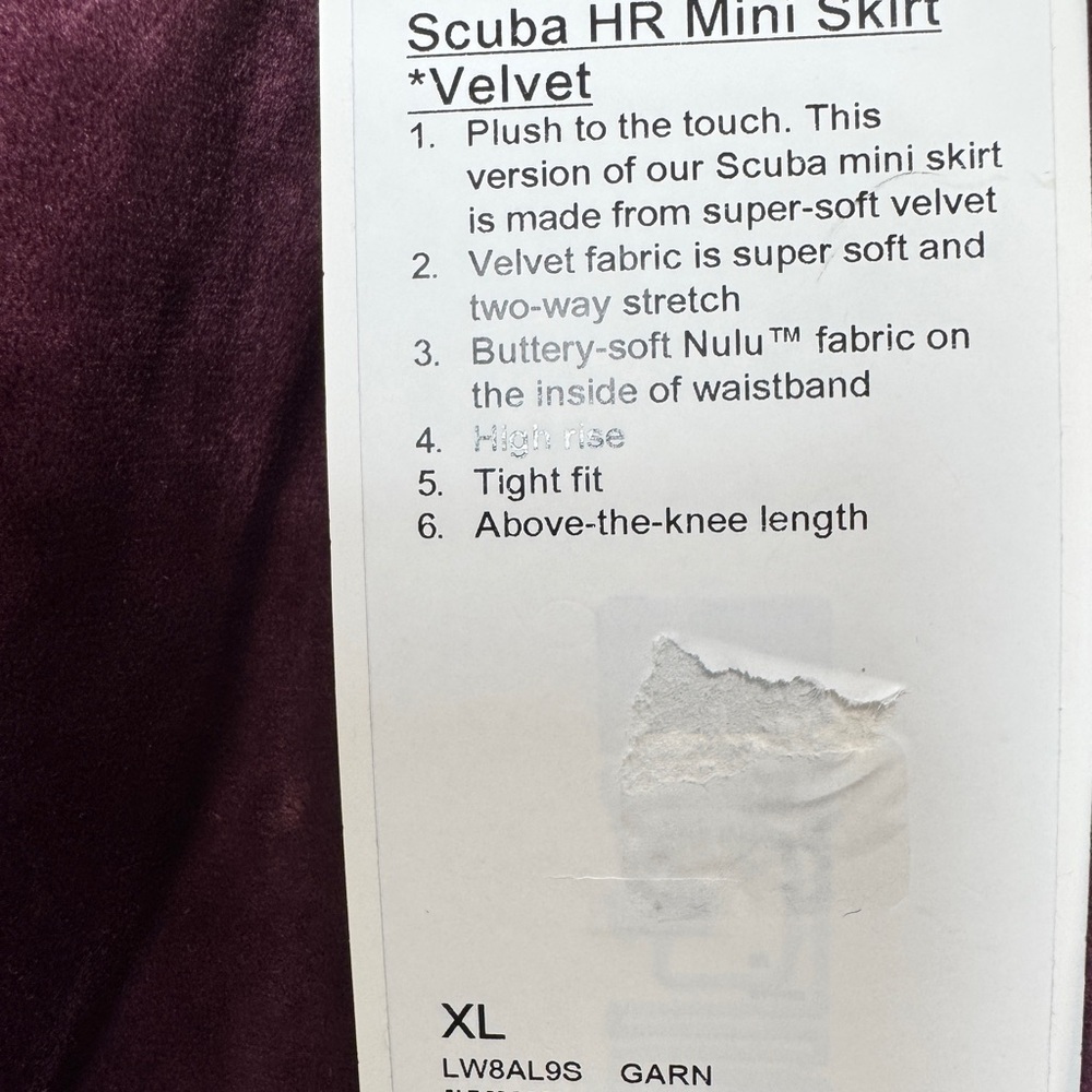Lululemon Scuba High-Rise Mini Skirt Velvet - Picture 6 of 8